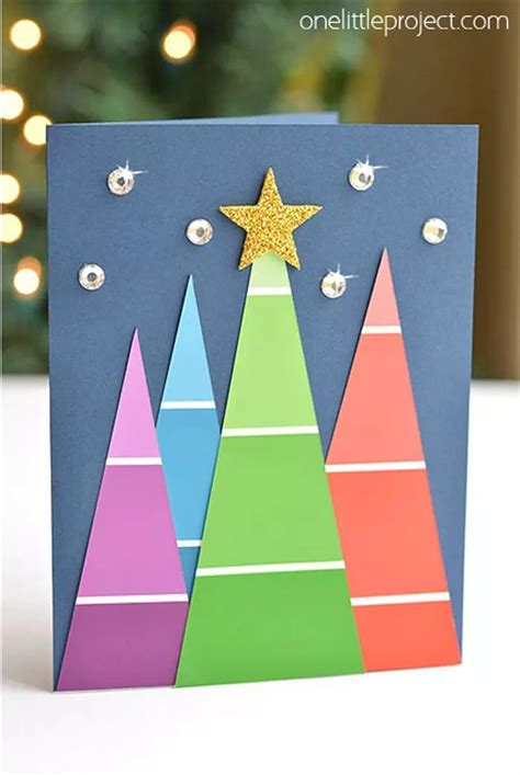 paint chip Christmas Cards - boyfriendsgoal | Diy christmas cards easy, Christmas card crafts ...