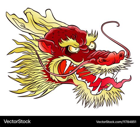 Chinese dragon head Royalty Free Vector Image - VectorStock