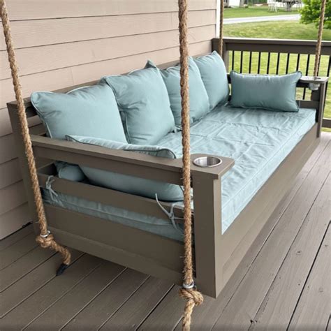 Custom Outdoor Bench and Porch Swing Cushions | Remodel bedroom, Porch swing bed, Porch swing