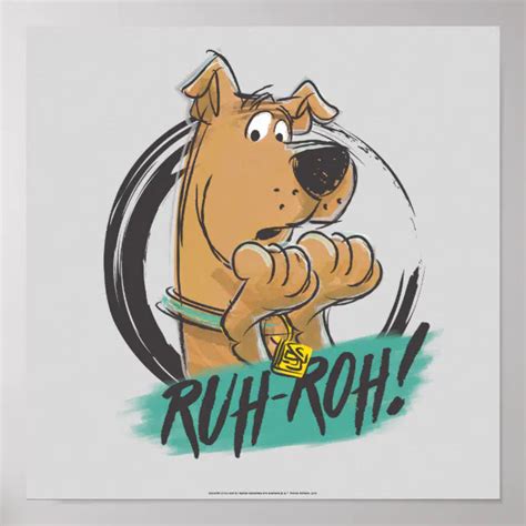 Scooby-Doo "Ruh Roh!" Marker Sketch Poster | Zazzle