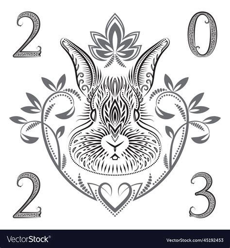 2023 new year of chinese horoscope greeting card Vector Image