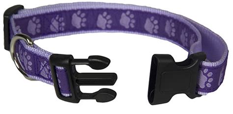 Paw Print Purple Dog Collar