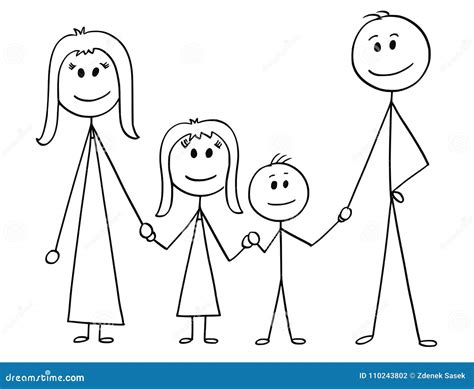 Cartoon of Happy Family stock vector. Illustration of portrait - 110243802