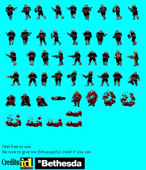 ZDOOM Sprite Sheet: Doomguy Black or Slayer Black by MickeeYoofers on DeviantArt