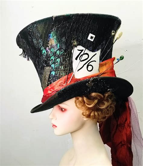 Mad Hatter Top Hat Replica / Alice in Wonderland, Cosplay, Comicon, Victorian Hat, Steampunk ...