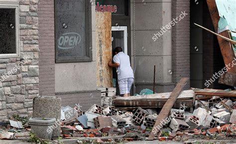 Local Resident Looks Inside Tornado Damaged Editorial Stock Photo ...