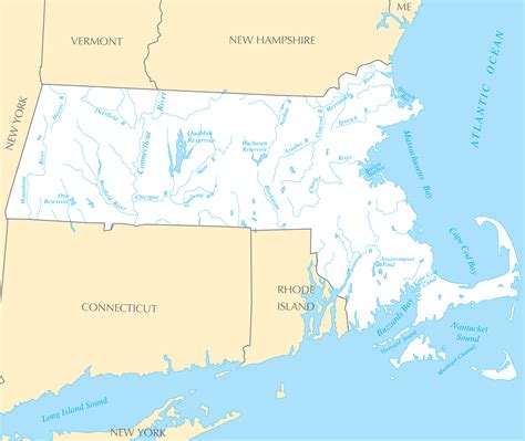 Massachusetts Rivers And Lakes - MapSof.net