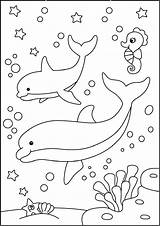 Two dolphins Swimming In The Sea  Dolphin Coloring Pages sketch template