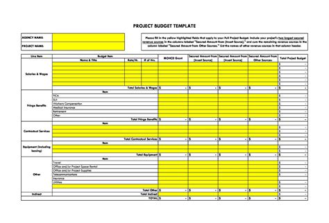 House Project Budget Template