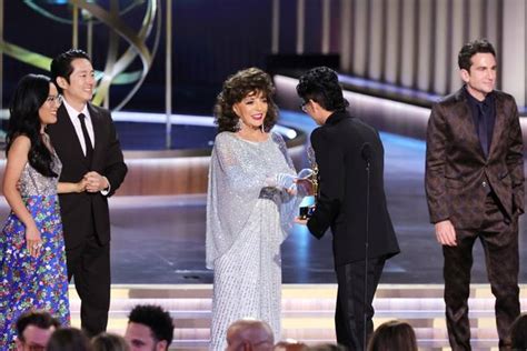 People can't believe Joan Collins' age as she lights up the Emmys