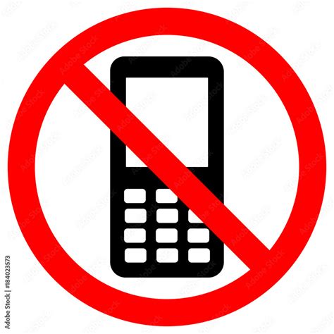 NO CELL PHONES area. Keep quiet symbol. Button mobile phone icon ...