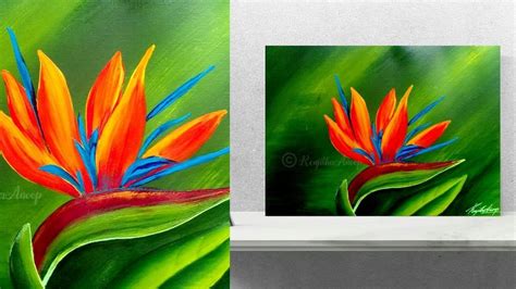 How to paint flowers - Bird of Paradise - Relaxing - Step by Step ...