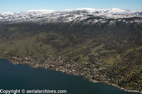 aerial photograph Lucerne, Lake County, California in winter | Aerial ...