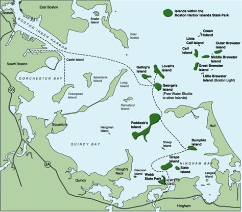 Map of the Boston Harbour from the period of the Boston Tea Party and the Revolutionary War ...