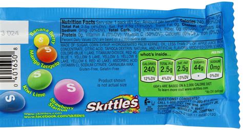 Tropical Skittles Nutrition Facts - Nutrition Ftempo