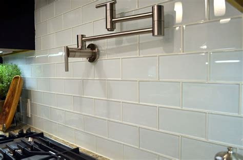 Plated Subway Tile Sheets : Amberyin ... | Glass backsplash kitchen ...