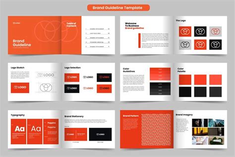 Brand Guidelines Template and Landscape Logo Brand Manual Layout Design ...