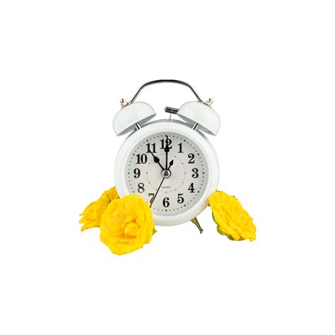 Yellow Rose Minimalist White Alarm Clock, Metal, White, Rest PNG ...