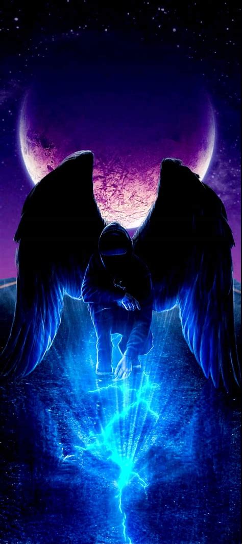 Download Dark Angel Cyan Light Wallpaper | Wallpapers.com