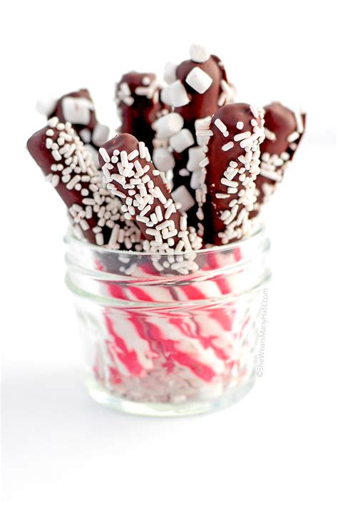 Chocolate Dipped Peppermint Sticks | She Wears Many Hats