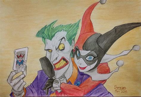 Joker And Harley Quinn Drawing by Simran | Fine Art America