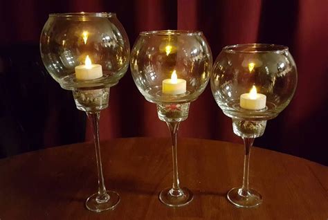 3 piece candle holder Dollar Tree Crafts, 3 Piece, Wine Glass, Candle ...