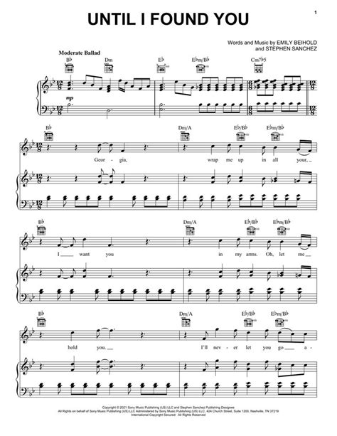 Stephen Sanchez Until I Found You Sheet Music Notes, Chords | Sheet ...