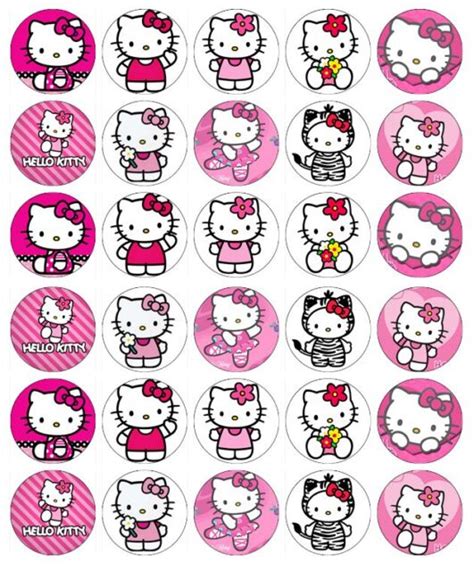 30 X Hello Kitty Cupcake Toppers Edible Wafer Paper Fairy Cake Toppers ...