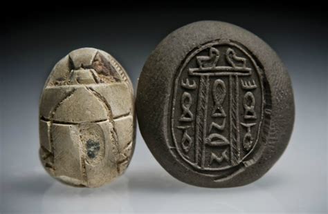 Ancient & Medieval History — Hyksos Steatite Scarab Seal with hieroglyphs,...