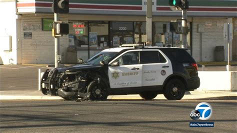 LASD deputy hospitalized after crash involving hit-and-run driver