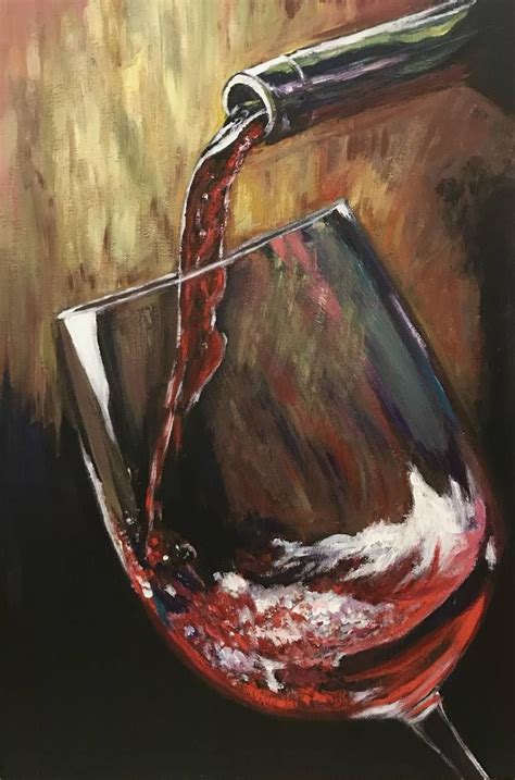 Glass of Wine Painting | Wine painting, Wine art, Canvas art painting