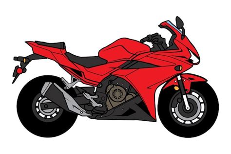 Caricature De Moto De Sport Bigbike | Vecteur Premium