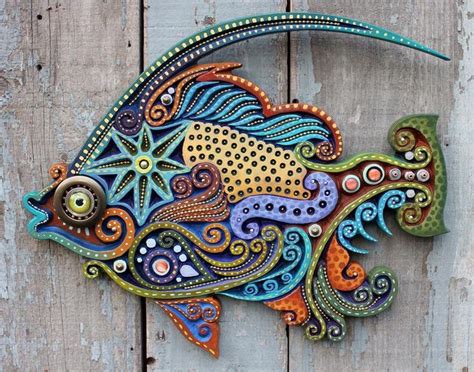 19 Angelfish Tropical Wall Art: Whimsical Wall Art | Etsy in 2020 | Whimsical wall art, Folk art ...