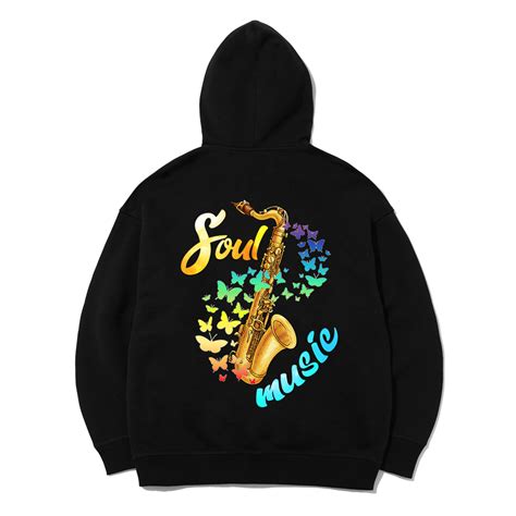 Hoodie Zip Kéo Khóa Kèn Saxophone Soul Music -MVR25022108- đen