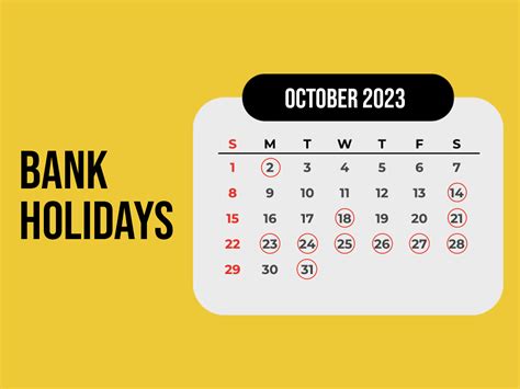 List Of Bank Holidays In October 2023 - Banks Will Be Closed For 16 Days