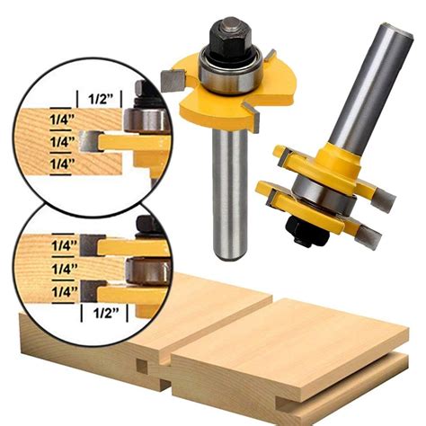 Tongue and Groove Set,Router Bit Set,Wood Door Flooring 3 Teeth ...