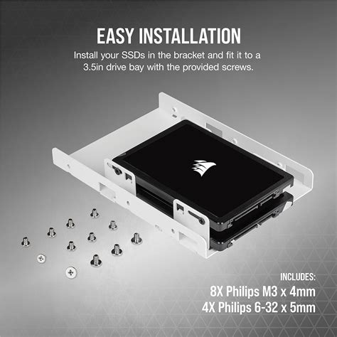 Corsair Dual SSD Mounting Bracket Internal Drive Bay To Easy ...