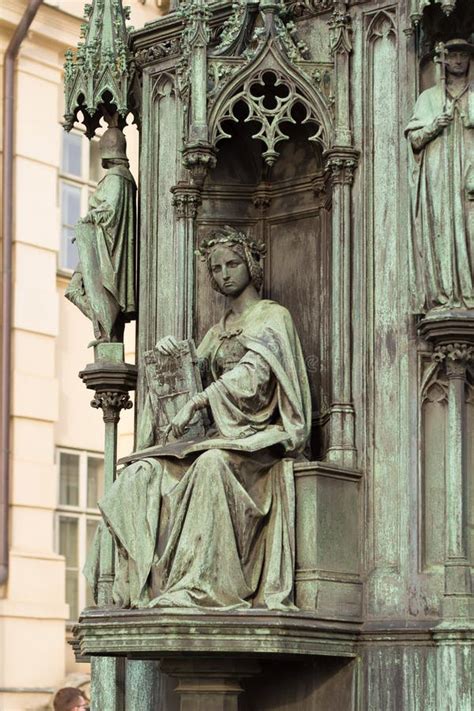 Gothic Statue On Walls Of St Vitus Cathedral Stock Photo - Image of ...