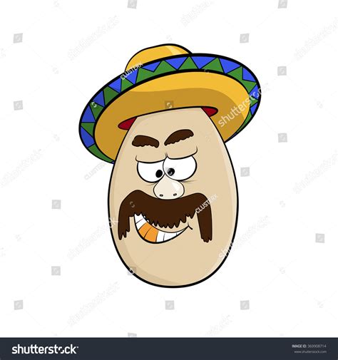 Mexican Funny Cartoon Egg Face Character Stock Vector (Royalty Free ...