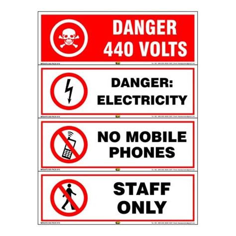 Mr. Safe - Electrical Safety Signs in PVC Sticker (Pack of 4) 15 Inch X ...