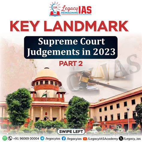 Key Landmark Supreme Court Judgements In 2023 | Legacy IAS