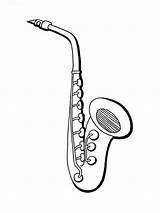 Saxophone Coloring Page sketch template