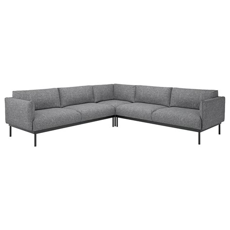 ÄPPLARYD sectional, 4-seat corner, Lejde gray/black - IKEA