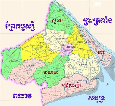 Map of Khleang province, Kampuchea Krom - Khmer Krom Community