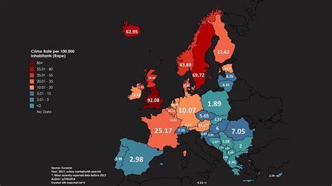 What is the crime rate in each European country? : MapPorn