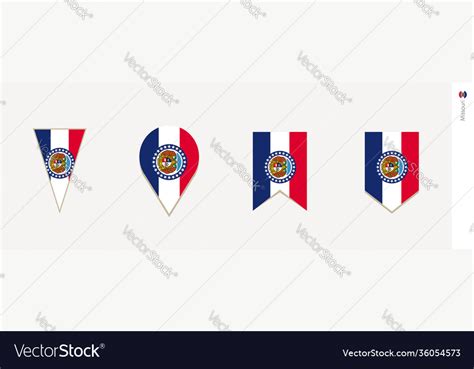 Missouri flag in vertical design Royalty Free Vector Image