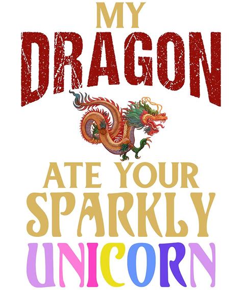 Dragon vs Unicorn Design Digital Art by Muzette Casas | Fine Art America