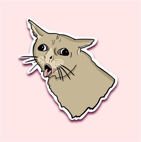 Coughing Cat Meme Vinyl Sticker Cute Laptop Stickers - Etsy Hong Kong