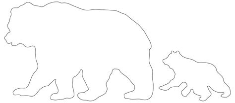 Bear On A Mission Outline - Simple Bear Line Drawing