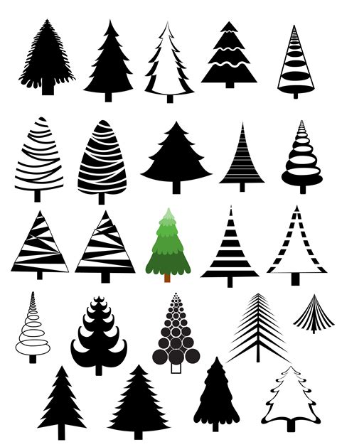 Christmas Trees Vectors, Brushes, Shapes, PNG & Picture - Free ...